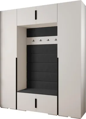 Produktbild von MEBLE KRYSPOL Inova 1 Möbelset Garderobe, 236,7x200x47cm - Weiß, Manila 18, Schwarz