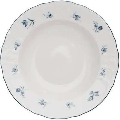 Produktbild von Thun 1794 Tiefer Teller, Tschechisches Porzellan, Bernadotte, 23 cm, blaue Rosetten, Thun