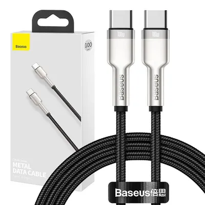 Produktbild von Baseus Cafule USB Type C Kabel, C Stecker - C Stecker, 100W, schwarz, 1m