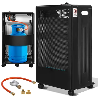 Image de Peviasot, réchaud à gaz Blue Flame, 3800W, 2 niveaux de puissance, allumage piézoélectrique, 5 roulettes, inclut 2 adaptateurs EU