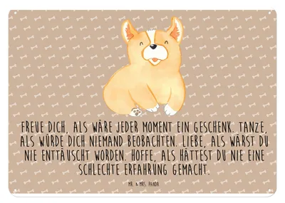 Produktbild von Mr. & Mrs. Panda tafel Corgie DIN A4 - Hundeglück - Geschenk, Spruch, Türschild, wandtafel, Hund, Sprüche, Wandbild, Lebensfroh, Corgi, Magnetschild, Schild