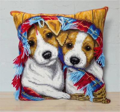 Produktbild von Panna Kreuzstichset Kissen "Ein gemütlicher Korb" 40x40cm, Zählmuster