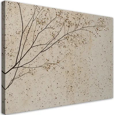 Produktbild von Feeby - Leinwand Bilder - Zweige mit Blumen - 45x30 cm - Deko Wohnzimmer - Wandbilder Schlafzimmer - Deko Aesthetic - Wand Deko - Leinwand Groß - Deko Zimmer - Leinwandbilder XXL