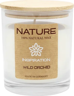 Produktbild von Duftkerze im Glas mit Naturwachs und Blumenduft
