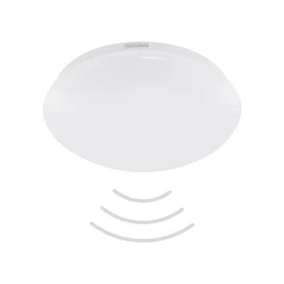 Produktbild von TELEFUNKEN APOLLON LED Deckenleuchte Bad, IP44 Spritzwasserschutz, Bewegungsmelder, Dämmerungssensor, Reichweite 8m, weiß, 27,8 x 6,5 cm