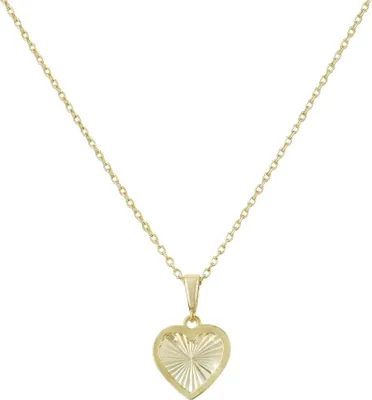 Produktbild von 375 Echtgold Halskette mit facettiertem Herz Anhänger Damen