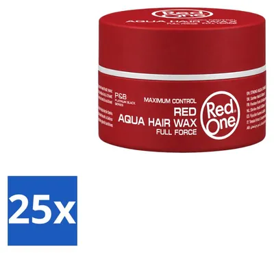 Imagen del producto de 25 unidades de cera para el cabello Red One Aqua, color rojo, 150 ml. Paquete económico