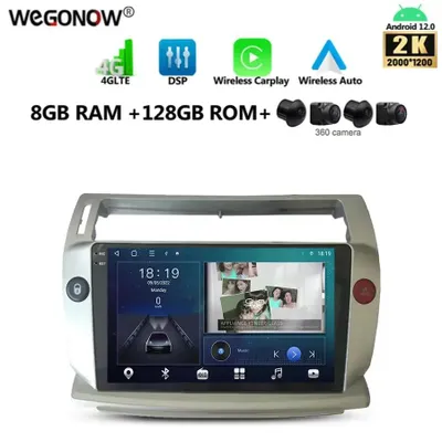Image de Système de navigation pour autoradio - Écran de 9 pouces - Android - 8 Go de RAM, 128 Go de stockage - Compatible Carplay - Pour Citroën