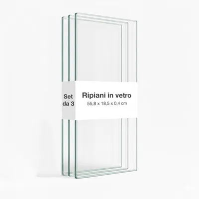 Immagine prodotto di Set di 3 ripiani in vetro - set di estensione per vetrina a parete