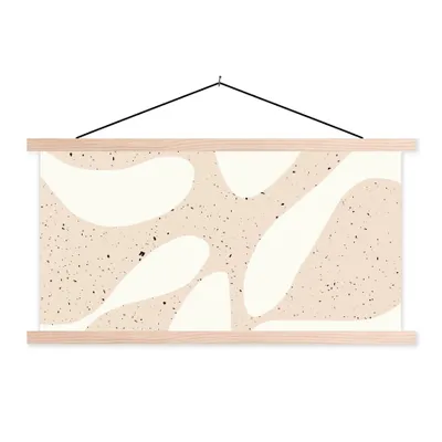 Produktbild von MuchoWow® Textilposter Pflanzen - Abstrakt - Rosa - Pastell 150x75 cm mit holzfarbenen Rahmen - Plakate