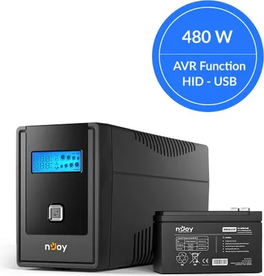 Produktbild von nJoy Cadu 850, Line-Interaktiv, 0,8 kVA, 480 W, Sine, 176 V, 280 V