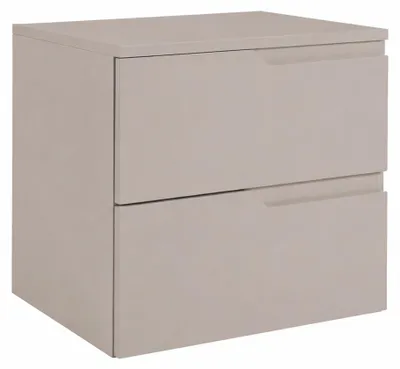 Zdjęcie produktu dla Szafka łazienkowa wisząca, szerokość 60 cm, z szufladami, korpus i front w kolorze kaszmir, wymiary: 60 x 46 x 58,6 cm, Obraz wygenerowany przez AI