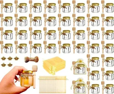 Obrázek produktu pro Sada na skladování medu Famanu – Elegantní úložný box s dřevěnými lžičkami a dárkovými sáčky