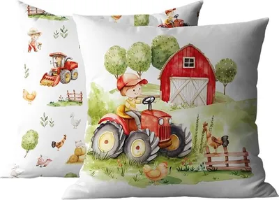 Produktbild von Kissenbezug, Kinderkissenbezug, Baumwolle 40x40 psba0058a Bauernhof