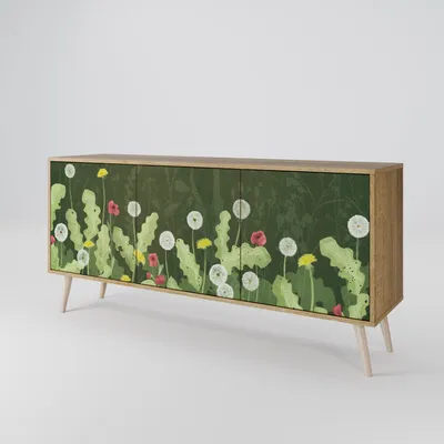 Produktbild von Spacerebels Kommode mit 3 Türen - Sideboard Komodenschrank - Highboard - Kleiderschrank Möbel - Wohnzimmer Schlafzimmer - 57,5×111×42 (HxBxT)