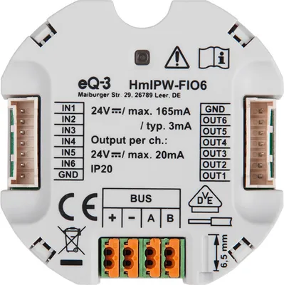 Produktbild von Homematic IP Wired I/O Modul 6-fach - Unterputz | eQ-3 | HmIPW-FIO6