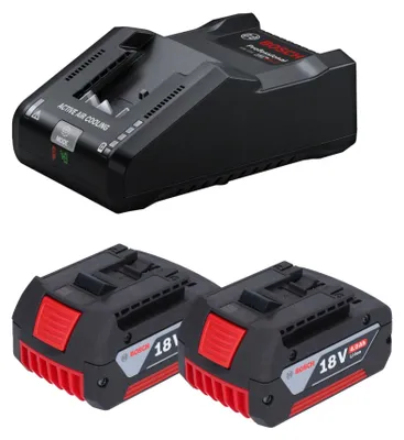 Productafbeelding van Bosch starterset 2x GBA 18 V / 4 Ah / 4000 mAh Li-ion accu ( 2x 1600Z00038 ) + GAL 18V-160 Professional oplader ( 1600A02T5G )