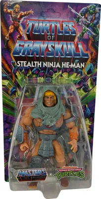 Zdjęcie produktu dla Żółwie Grayskull Stealth Ninja He-Man Masters Of The Universe, ruchoma figurka akcji, miecz, 15 cm, Mattel HTH18
