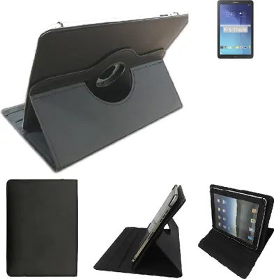 Produktbild von High quality kompatibel mit Samsung Galaxy Tab E Schutz Hülle 360° Tablet Case Schutzhülle Flip Cover  schwarz. Tablet Hülle drehbar Standfunktion