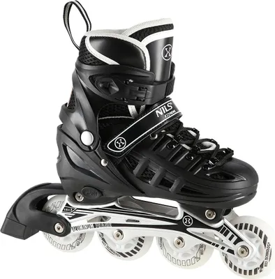 Image de Patins à roues alignées/à glace 4 en 1 à LED noires, taille S (31-34)