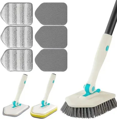 Produktbild von 3-in-1 Long-Steel Reinigungsbürste - Perfekt für Dusche, Bad und Fliesen