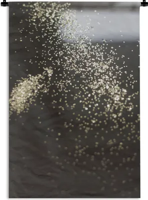 Produktbild von MuchoWow® Wandteppich Wandbehang Marmor - Gold - Schwarz - Luxus 120x180 cm Tapisserie Dekoration Wandtuch - Schlafzimmer - Dekorationen für das Haus