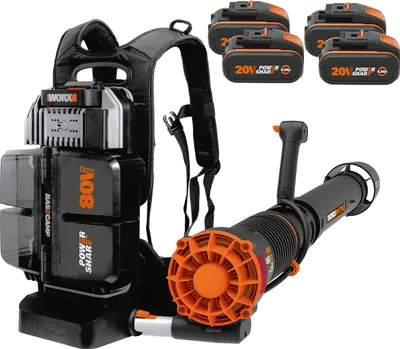 Produktbild von WORX WG572E, Rucksack-Gebläse, 240 km/h, 1360 m³/h, Schwarz, Elektro, Akku