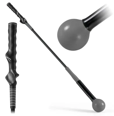 Image de Aide à l'entraînement au swing de golf, 80 cm, tête lestée, gris