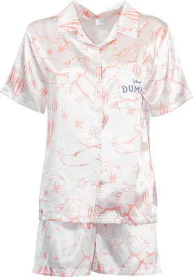 Immagine prodotto di Dumbo - Pigiama con pantaloncini da donna, in raso, a maniche corte TC807 (34 DE - 36 DE) (Bianco)
