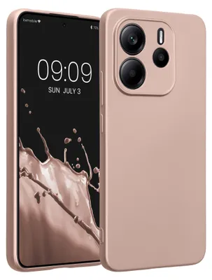 Produktbild von kwmobile Handyhülle für Xiaomi Redmi Note 14 4G (Nicht für 5G) Hülle - weiche Silikon Case metallisch schimmernd - Schutzhülle Cover - Metallic Arctic