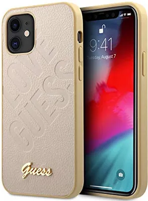 Produktbild von Guess Guhcp12Spuilglg Iphone 12 Mini 5,4"" Złoty/Gold Hardcase Schillernde Liebe Skript Gold Logo