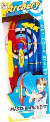 Produktbild von Sicheres Kinder Pfeil und Bogen Set 50cm - Bogenschießen Spielzeug 3 Saugnapfpfeile