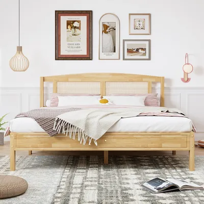 Produktbild von Massivholzbett mit Lattenrost und Kopfteil, 160x200 cm, Doppelbett, Kiefer