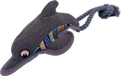Produktbild von Duvo+ Hundespielzeug Canvas Delphin mit Seil grau