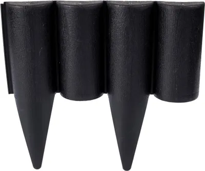 Produktbild von GARDENIX 2,5m Holzoptik Beeteinfassung Beetumrandung Rasenkante Gartenpalisade Beetzaun – Schwarz