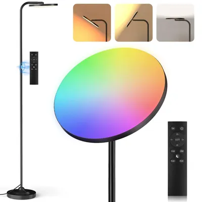 LED-Stehleuchte RGB 36 W dimmbar mit Fernbedienung, 3000-6000 K