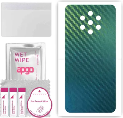 Produktbild von apgo Rückseite Schutzfolie, Skin, kompatibel mit Nokia 9 PureView, Hinten Displayschutzfolie aus Vinylfolie, kratzfest, einfache Montage - Kohlenstoff-Chamäleon CAKA1