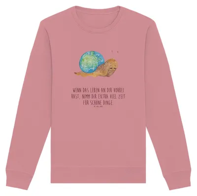 Produktbild von Mr. & Mrs. Panda Nachhaltiger Pullover Schnecke Sir Größe L - Canyon Pink - Geschenk, Weisheit, Motivation, Pulli, Schnecken, Sweatshirt, Baumwoll, Sweater, Bio