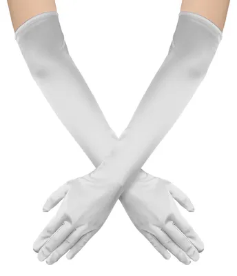 Imagen del producto de Guantes largos para mujer, 52 cm, de satén, elásticos, ideales para eventos nocturnos