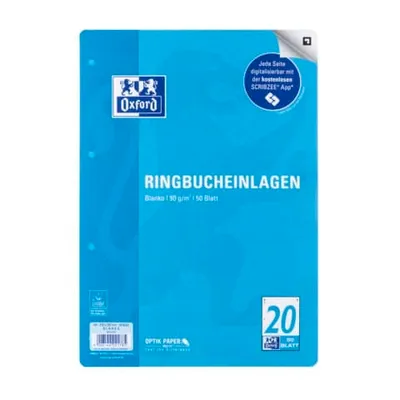 Produktbild von Oxford 400131444, 210 x 297 mm (A4), Liniertes Papier, 90 g/m², Weiß, 210 mm, 297 mm