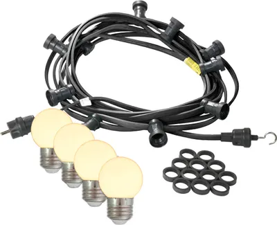Illu-/Partylichterkette 20m - Außenlichterkette - Made in Germany - 30 warmweiße LED Kugellampen