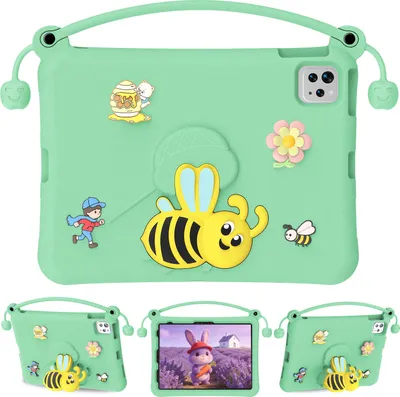 Produktbild von Kinder Hülle für iPad mini 5 / 4 / 3 / 2 / 1 Leicht Stoßfeste Kindgerechtes Schutzhülle mit Griff, Biene Ständer Grün