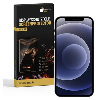 A product box for a screen protector is shown next to a smartphone.