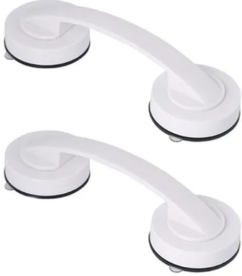 Immagine prodotto di Due pezzi - Maniglia con ventosa - Maniglia di sicurezza per il bagno - Aiuto per bambini e anziani - 19,4 x 6,5 x 5 cm - bianco - per doccia e WC - Pratico ausilio per bambini e anziani