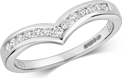 Produktbild von Funkelndes Feuer 9 Karat (375) Weißgold Damen - Diamant Wünschelrute Ring Brillant-Schliff 0.25 Karat H - PK1, 57 (18.1); TRS317299KWRSP