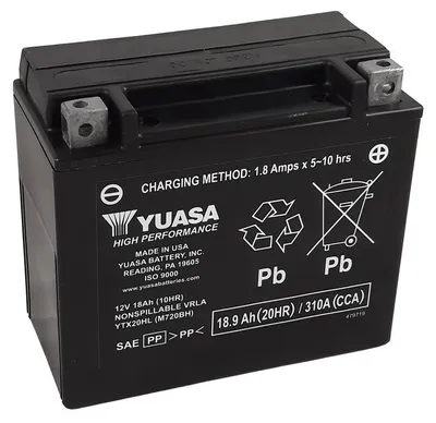 Obrázek produktu pro Bezúdržbová baterie YUASA s kyselinou - YTX20HL-BS