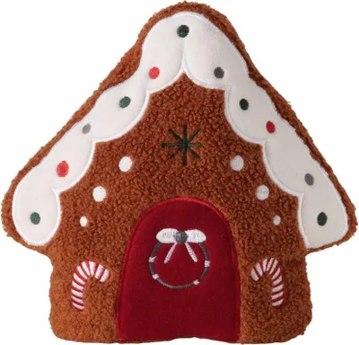 Produktbild von Boltze Home Kissen Lebkuchenhaus 28cm dekoratives Spielzeugkissen