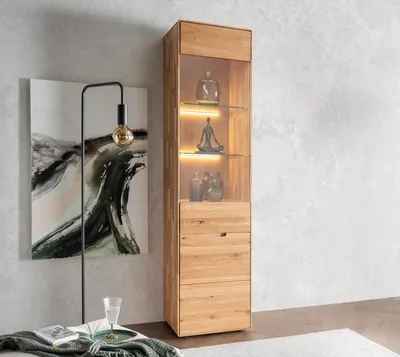 Produktbild von Vitrine 51x200cm "Kent" Wildeiche massiv