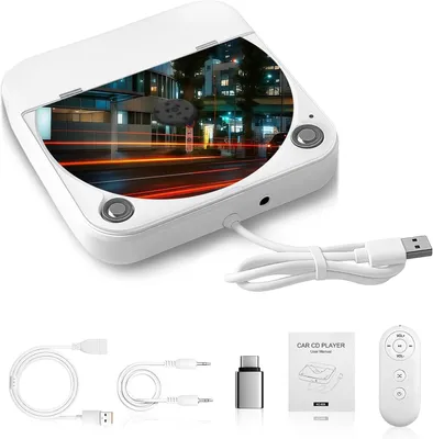 Obrázok produktu pre Prenosný externý CD prehrávač do auta – jednoduché pripojenie cez USB a AUX