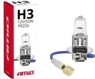 Obrázek produktu pro H3 halogenová žárovka 12V 55W s UV filtrem E8 AMIO-01478 pro světlomety automobilů